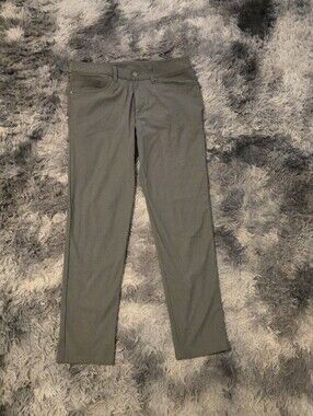 Lululemon ABC Pants Mens 32x30 Green Grey 5-Pocket Commuter Golf Tech Trousers